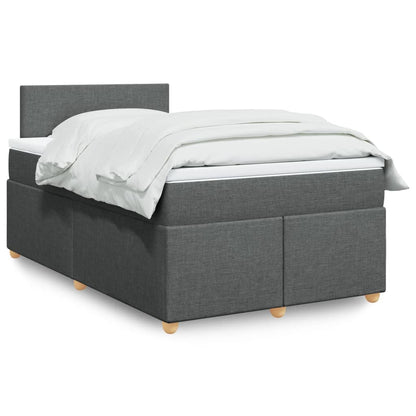 Box Spring Postel S Matrací Textil Tmavě Šedá