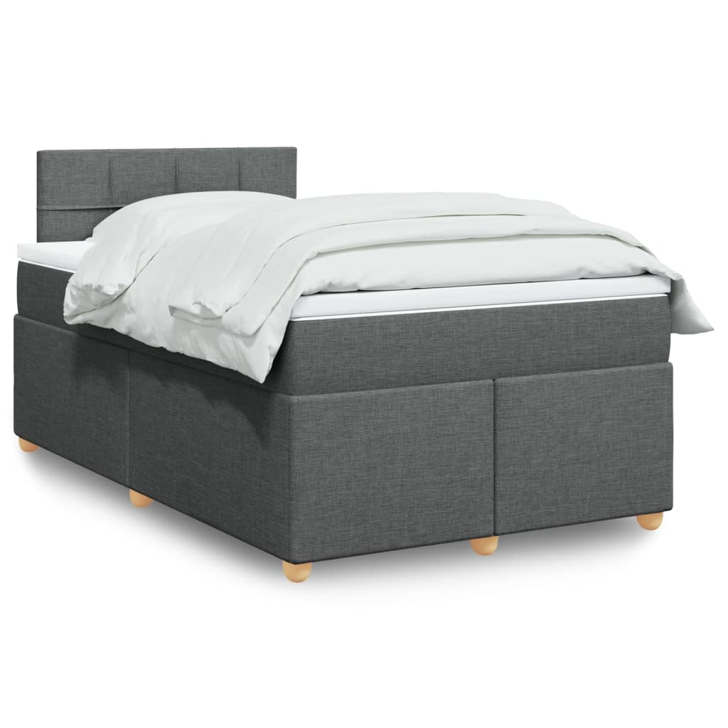 Box Spring Postel S Matrací Textil Tmavě Šedá