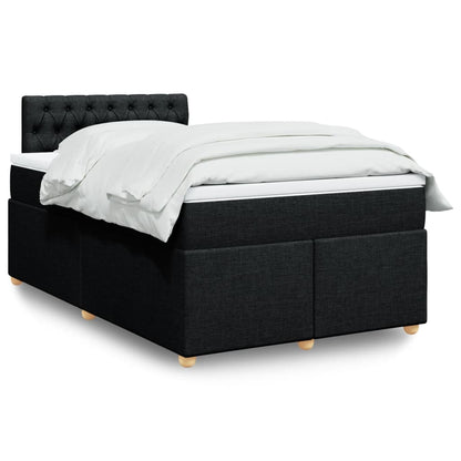 Box Spring Postel S Matrací Černá Textil Černá