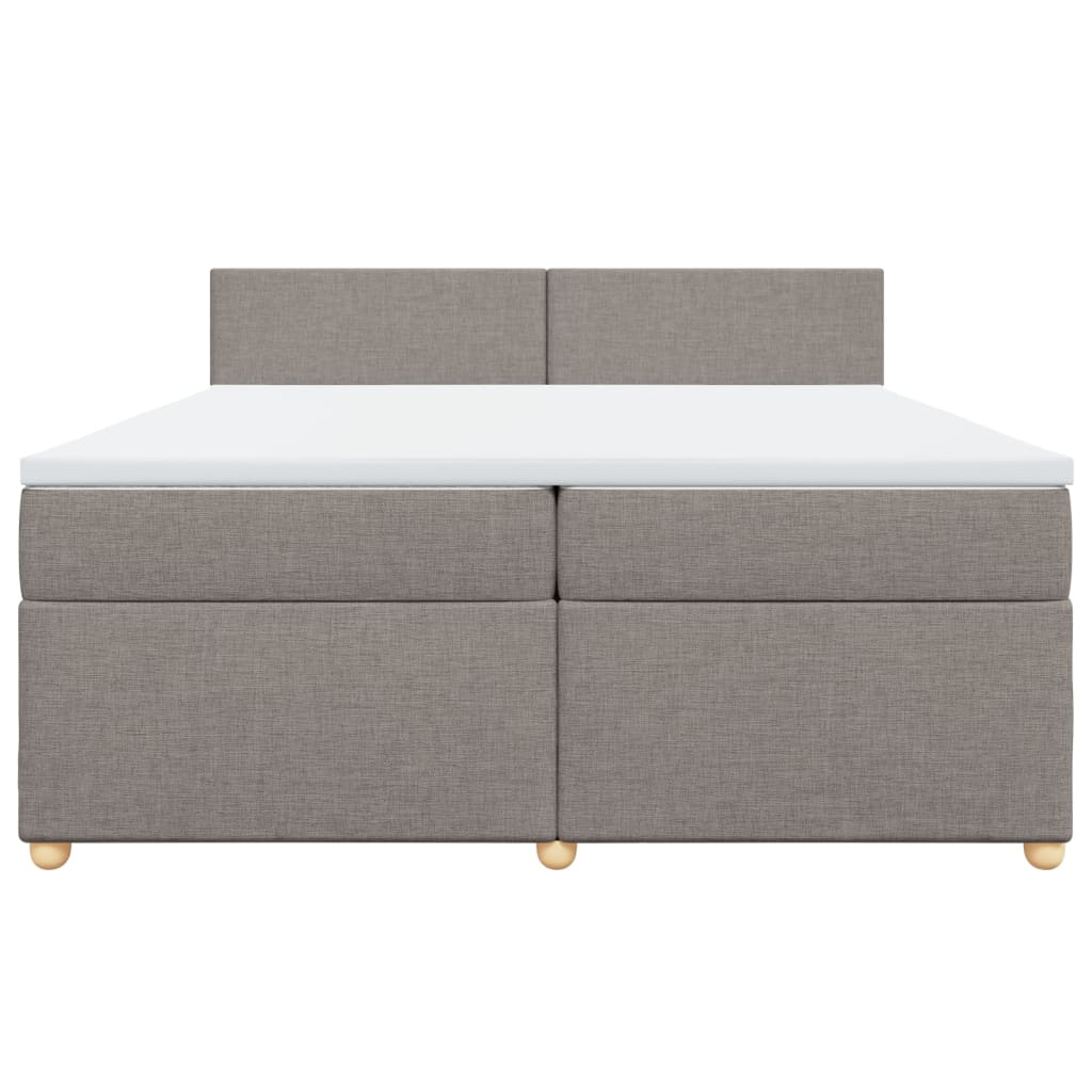 Box Spring Postel S Matrací Taupe 200X200 Cm Textil