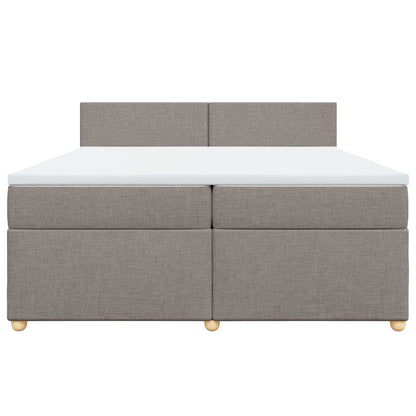 Box Spring Postel S Matrací Taupe 200X200 Cm Textil
