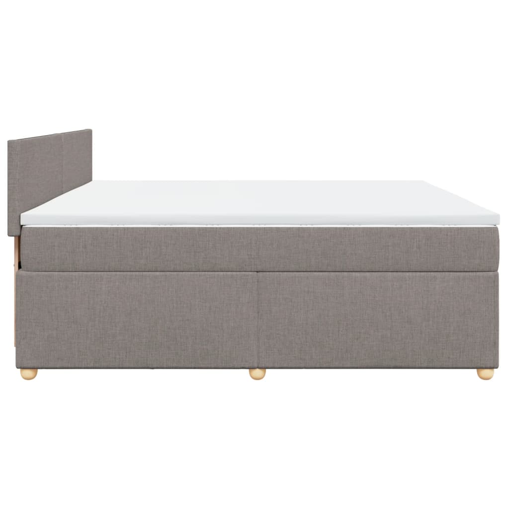 Box Spring Postel S Matrací Taupe 200X200 Cm Textil