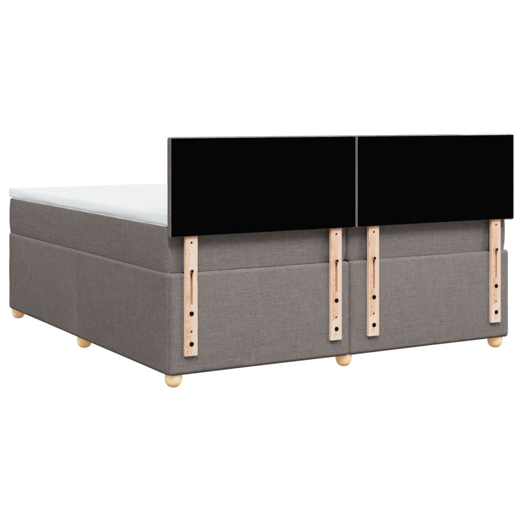 Box Spring Postel S Matrací Taupe 200X200 Cm Textil