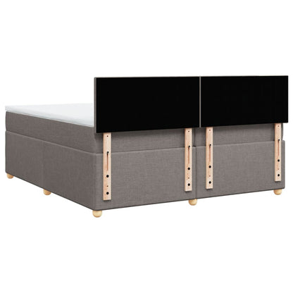 Box Spring Postel S Matrací Taupe 200X200 Cm Textil