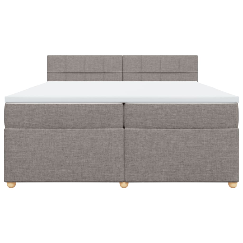 Box Spring Postel S Matrací Taupe 200X200 Cm Textil