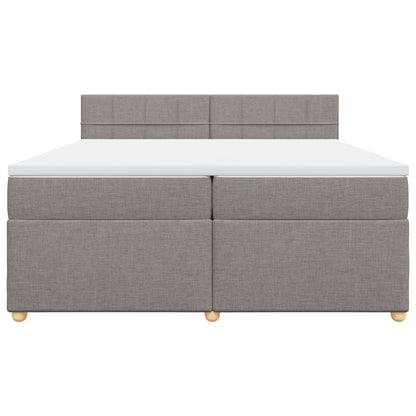 Box Spring Postel S Matrací Taupe 200X200 Cm Textil