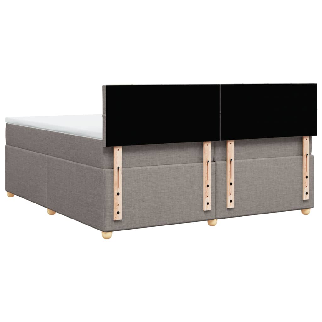 Box Spring Postel S Matrací Taupe 200X200 Cm Textil