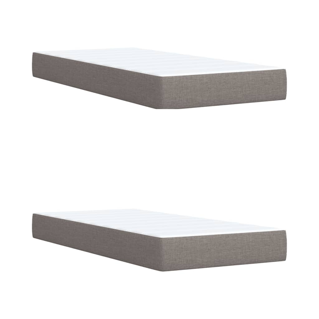 Box Spring Postel S Matrací Taupe 200X200 Cm Textil