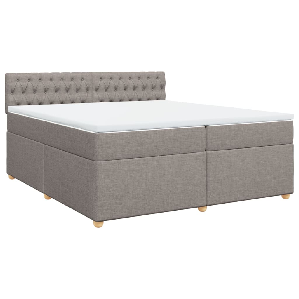 Box Spring Postel S Matrací Taupe 200X200 Cm Textil