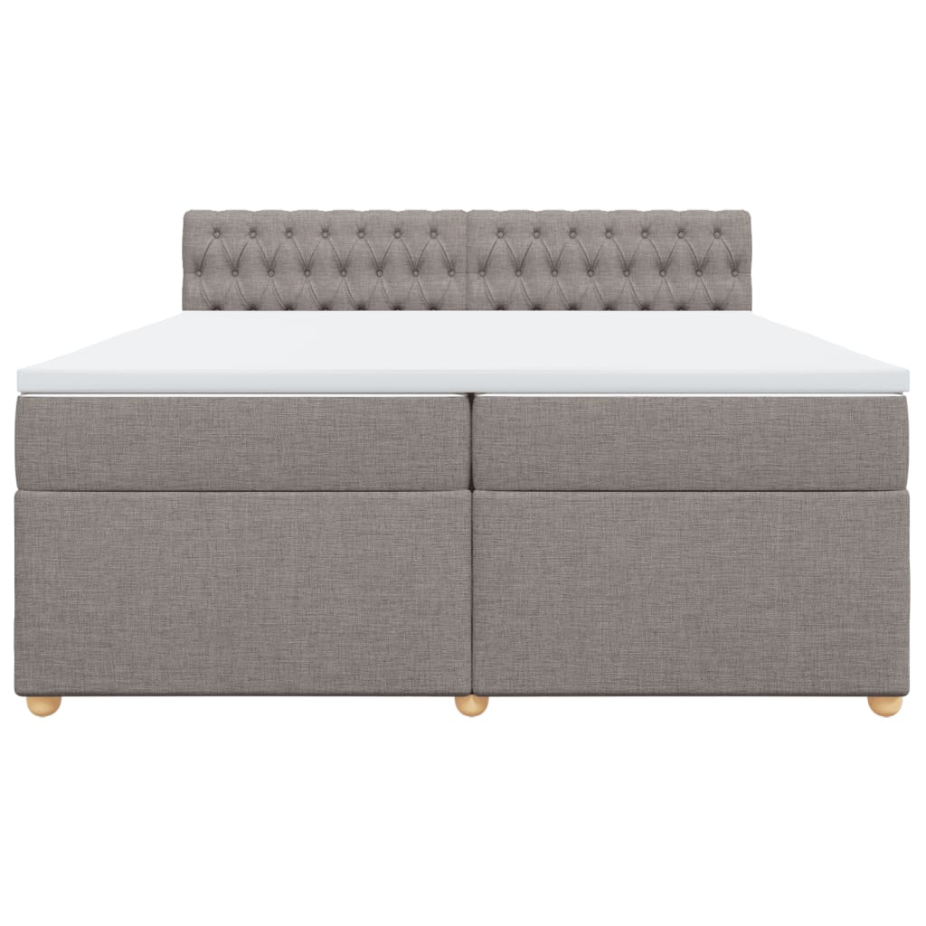 Box Spring Postel S Matrací Taupe 200X200 Cm Textil