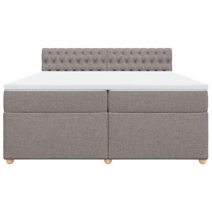 Box Spring Postel S Matrací Taupe 200X200 Cm Textil