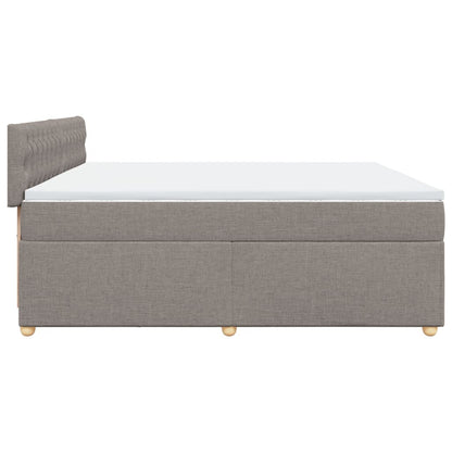 Box Spring Postel S Matrací Taupe 200X200 Cm Textil
