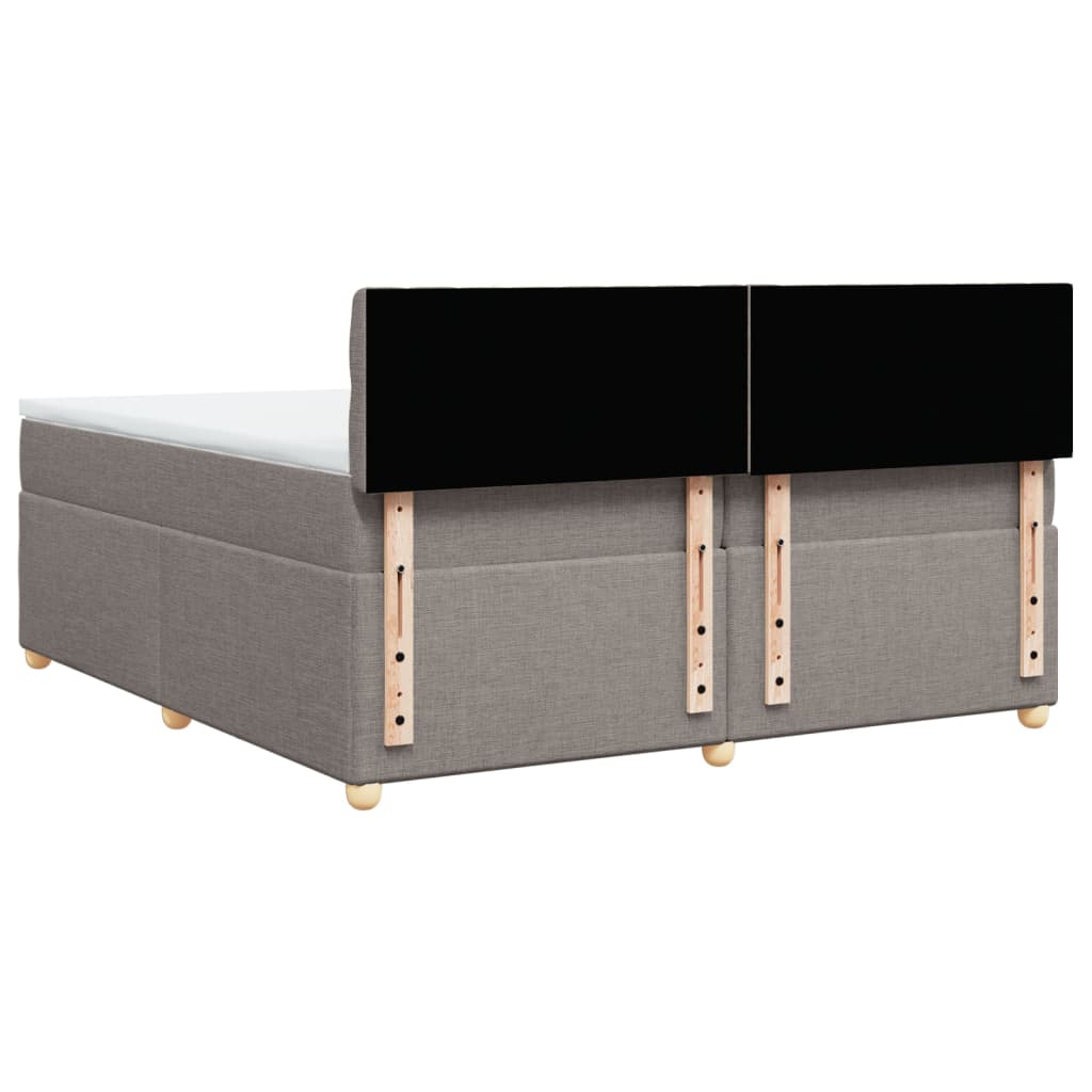 Box Spring Postel S Matrací Taupe 200X200 Cm Textil