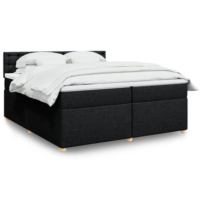 Box Spring Postel S Matrací Černá Textil Černá