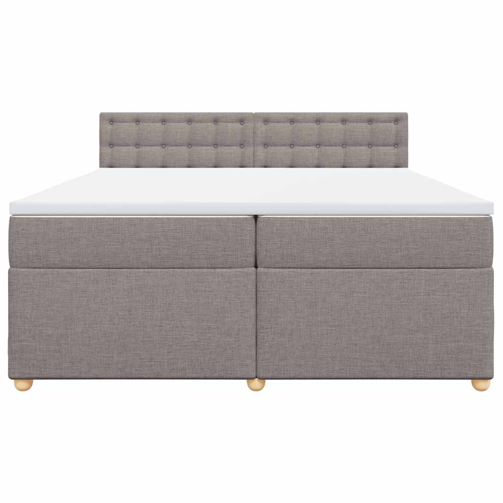 Box Spring Postel S Matrací Taupe 200X200 Cm Textil