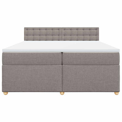 Box Spring Postel S Matrací Taupe 200X200 Cm Textil