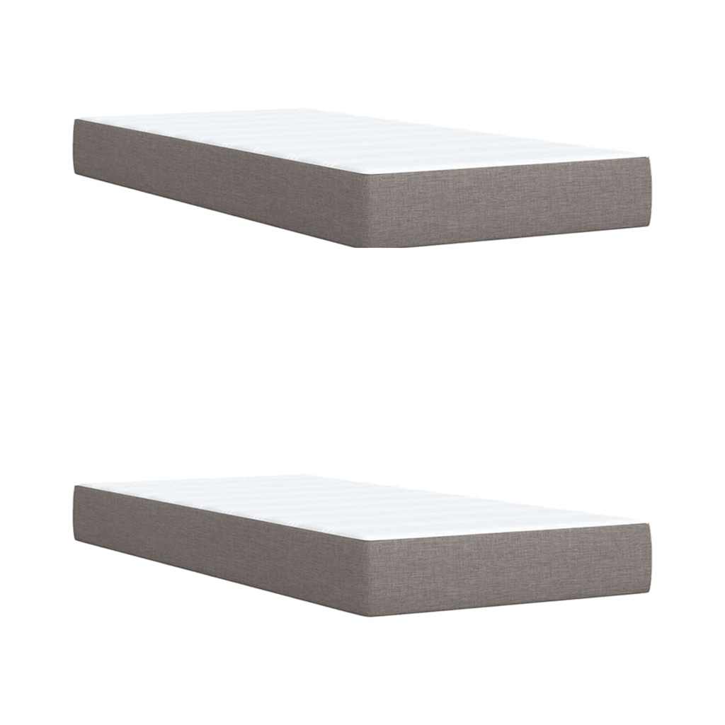 Box Spring Postel S Matrací Taupe 200X200 Cm Textil