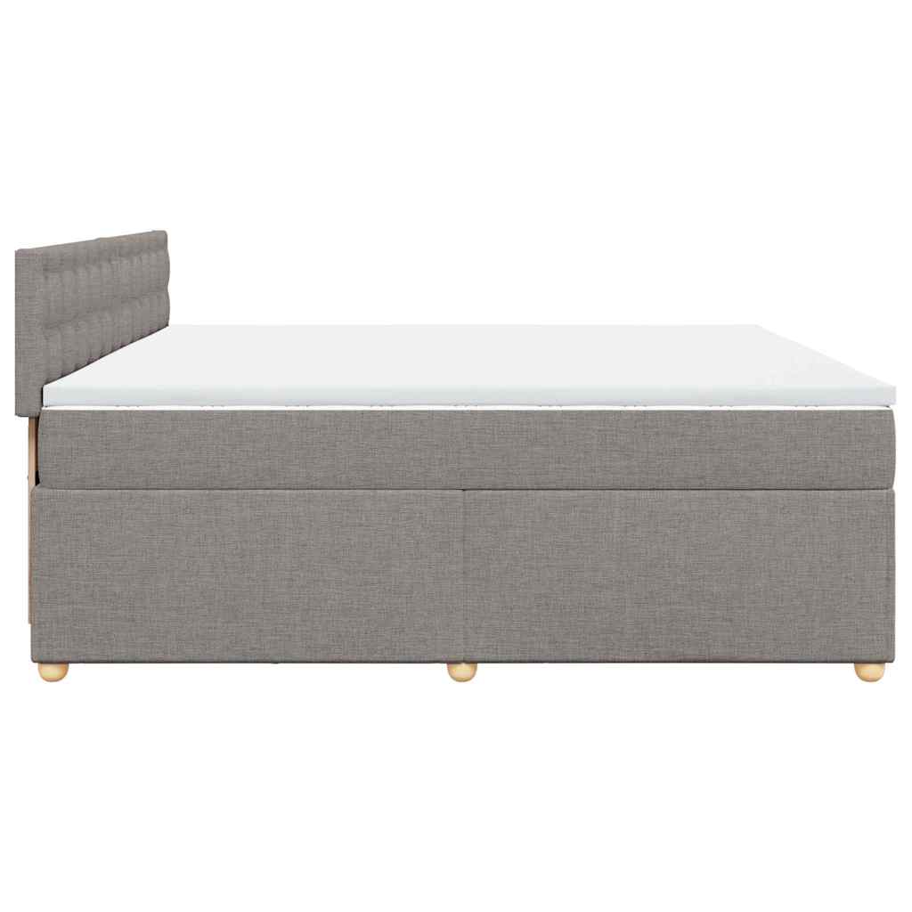 Box Spring Postel S Matrací Taupe 200X200 Cm Textil