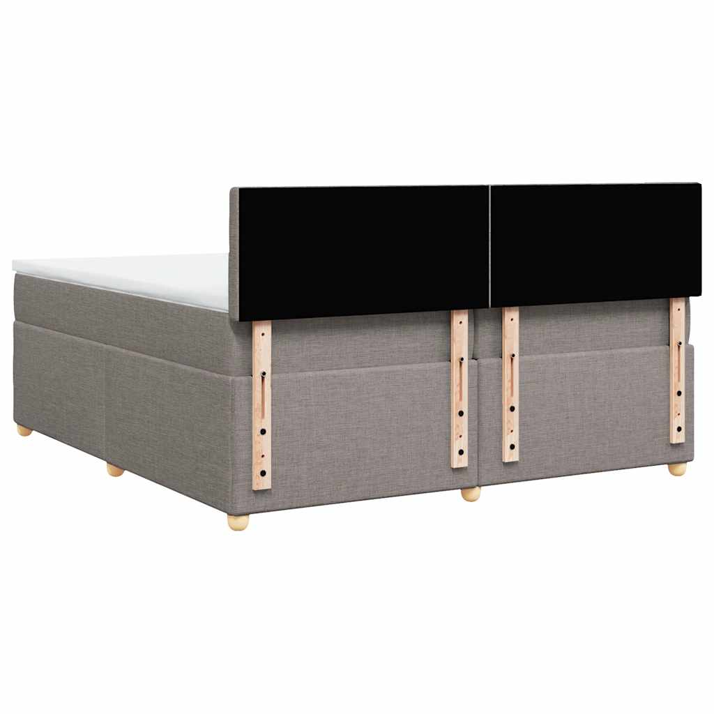 Box Spring Postel S Matrací Taupe 200X200 Cm Textil