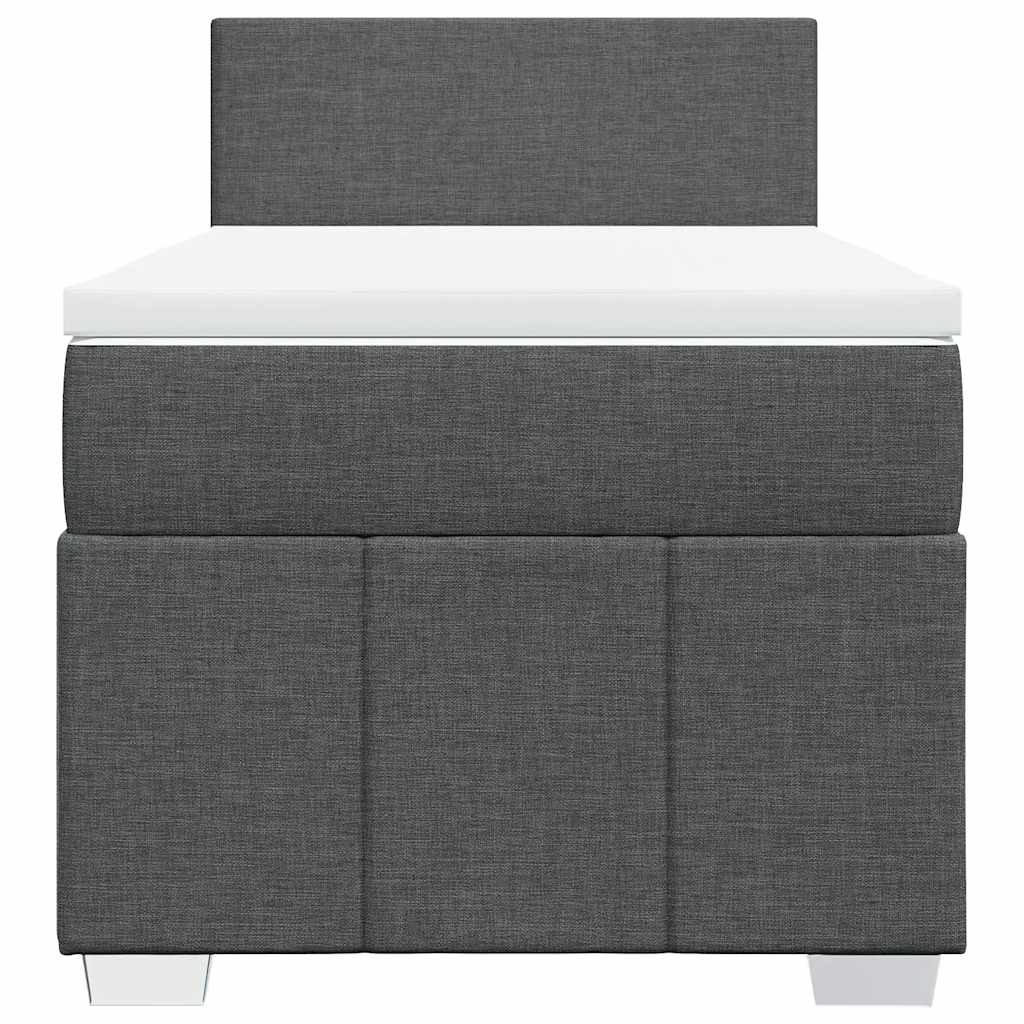 Box Spring Postel S Matrací Tmavě Šedá 80 X 200 Cm Textil