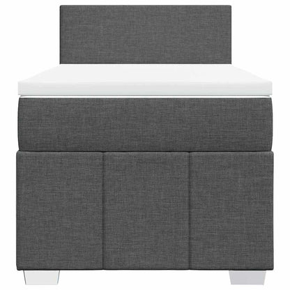 Box Spring Postel S Matrací Tmavě Šedá 80 X 200 Cm Textil