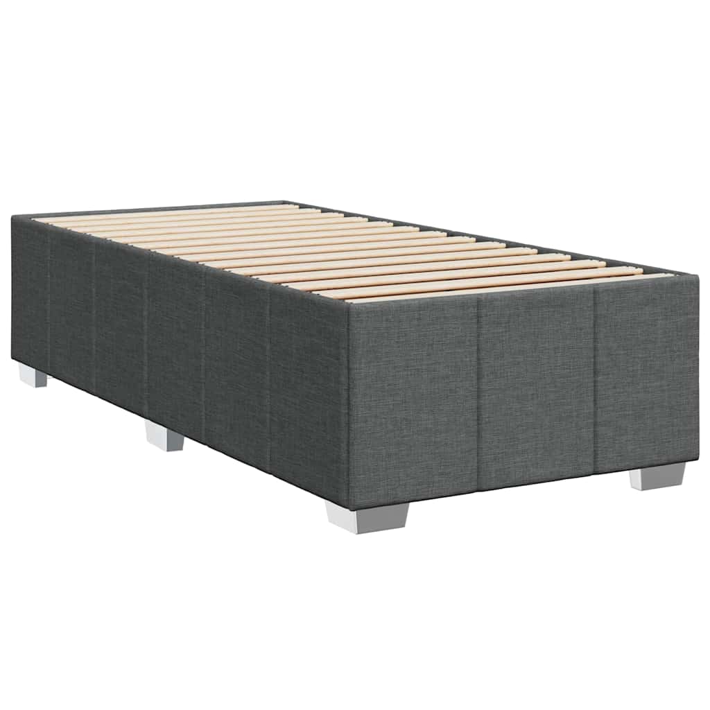 Box Spring Postel S Matrací Tmavě Šedá 80 X 200 Cm Textil