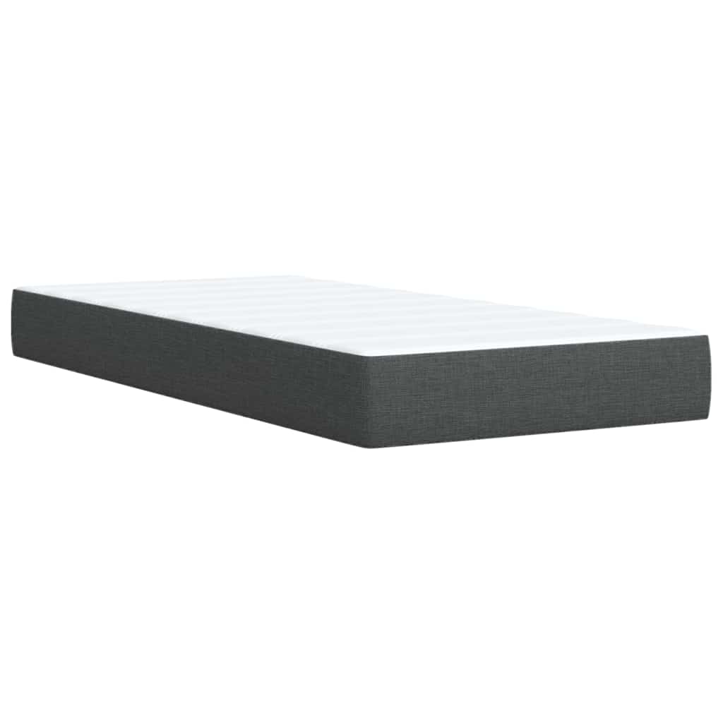 Box Spring Postel S Matrací Tmavě Šedá 80 X 200 Cm Textil
