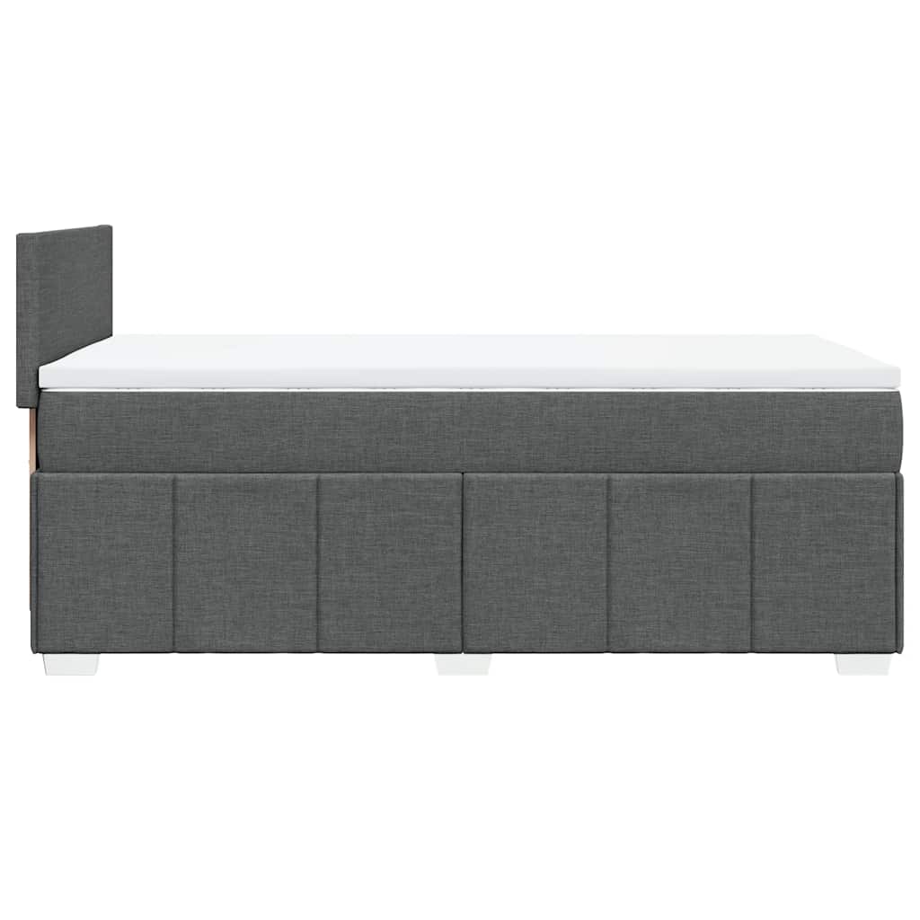 Box Spring Postel S Matrací Tmavě Šedá 80 X 200 Cm Textil