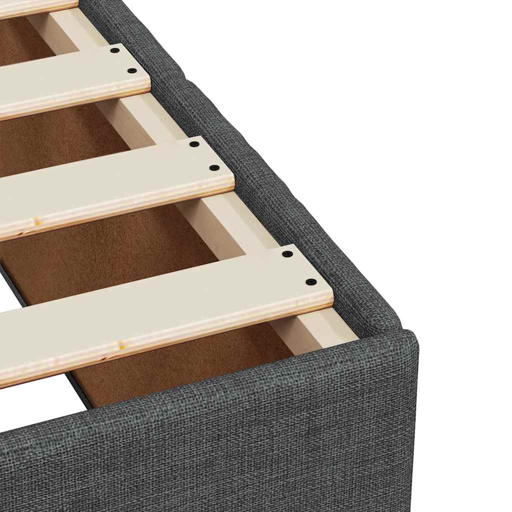 Box Spring Postel S Matrací Tmavě Šedá 80 X 200 Cm Textil