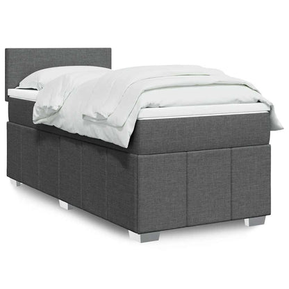 Box Spring Postel S Matrací Tmavě Šedá 80 X 200 Cm Textil