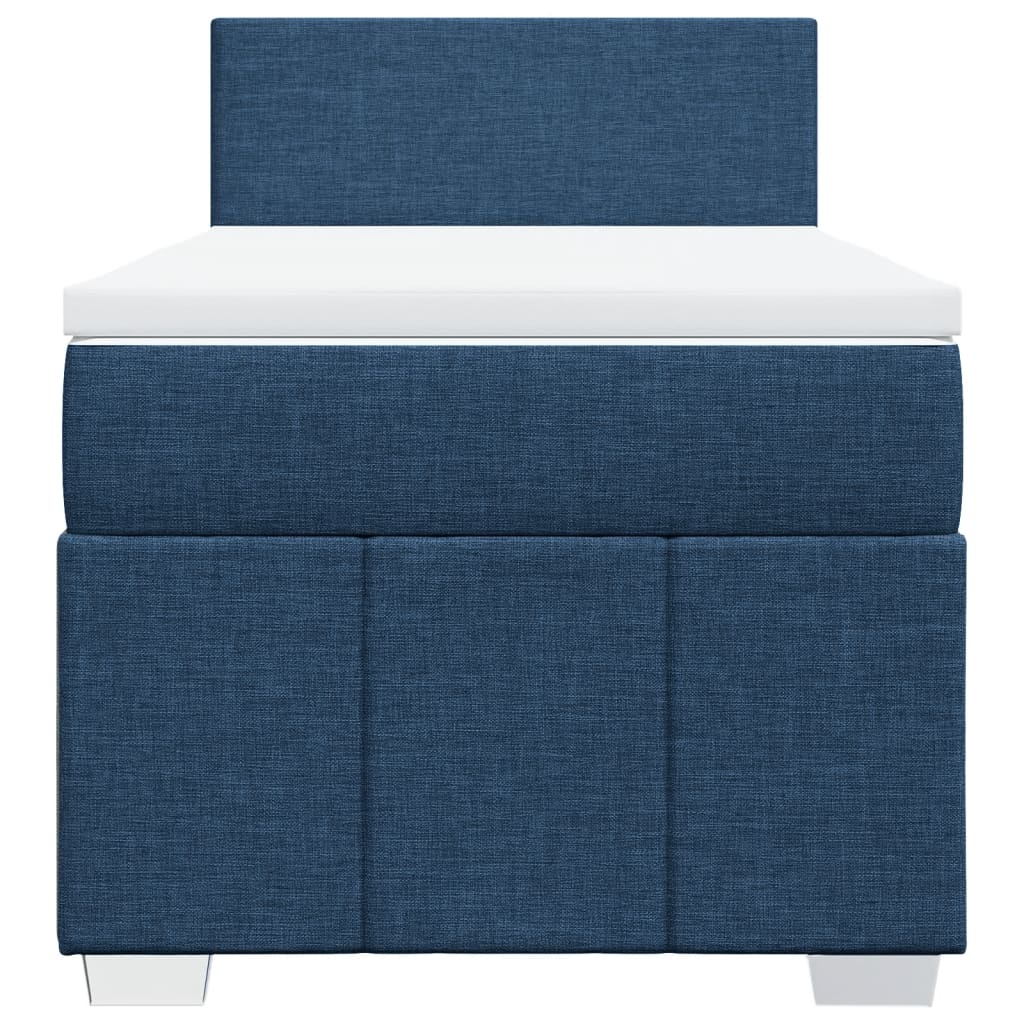 Box Spring Postel S Matrací Modrá 80X200 Cm Textil