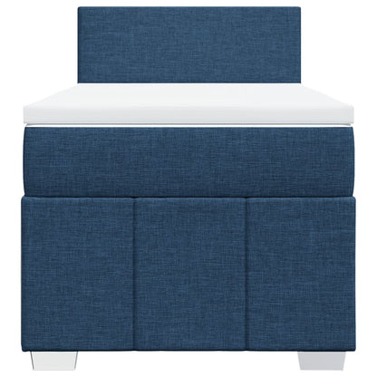 Box Spring Postel S Matrací Modrá 80X200 Cm Textil