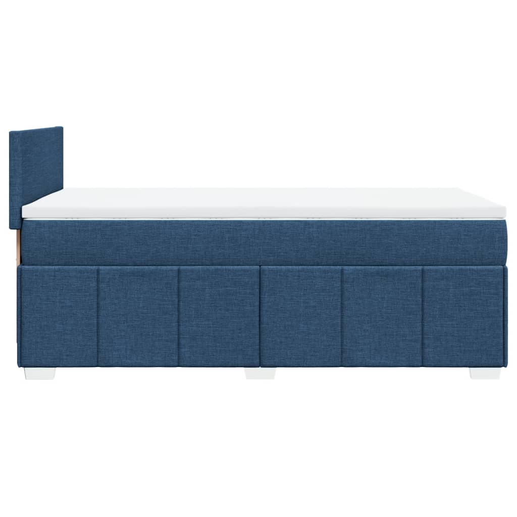 Box Spring Postel S Matrací Modrá 80X200 Cm Textil