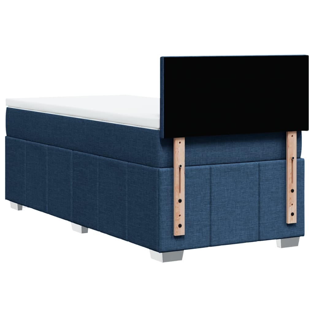 Box Spring Postel S Matrací Modrá 80X200 Cm Textil