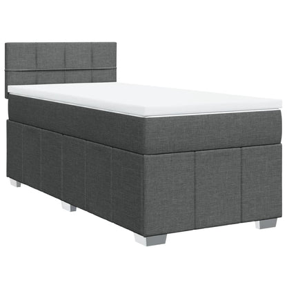 Box Spring Postel S Matrací Tmavě Šedá 80 X 200 Cm Textil
