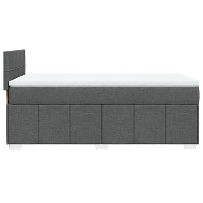 Box Spring Postel S Matrací Tmavě Šedá 80 X 200 Cm Textil