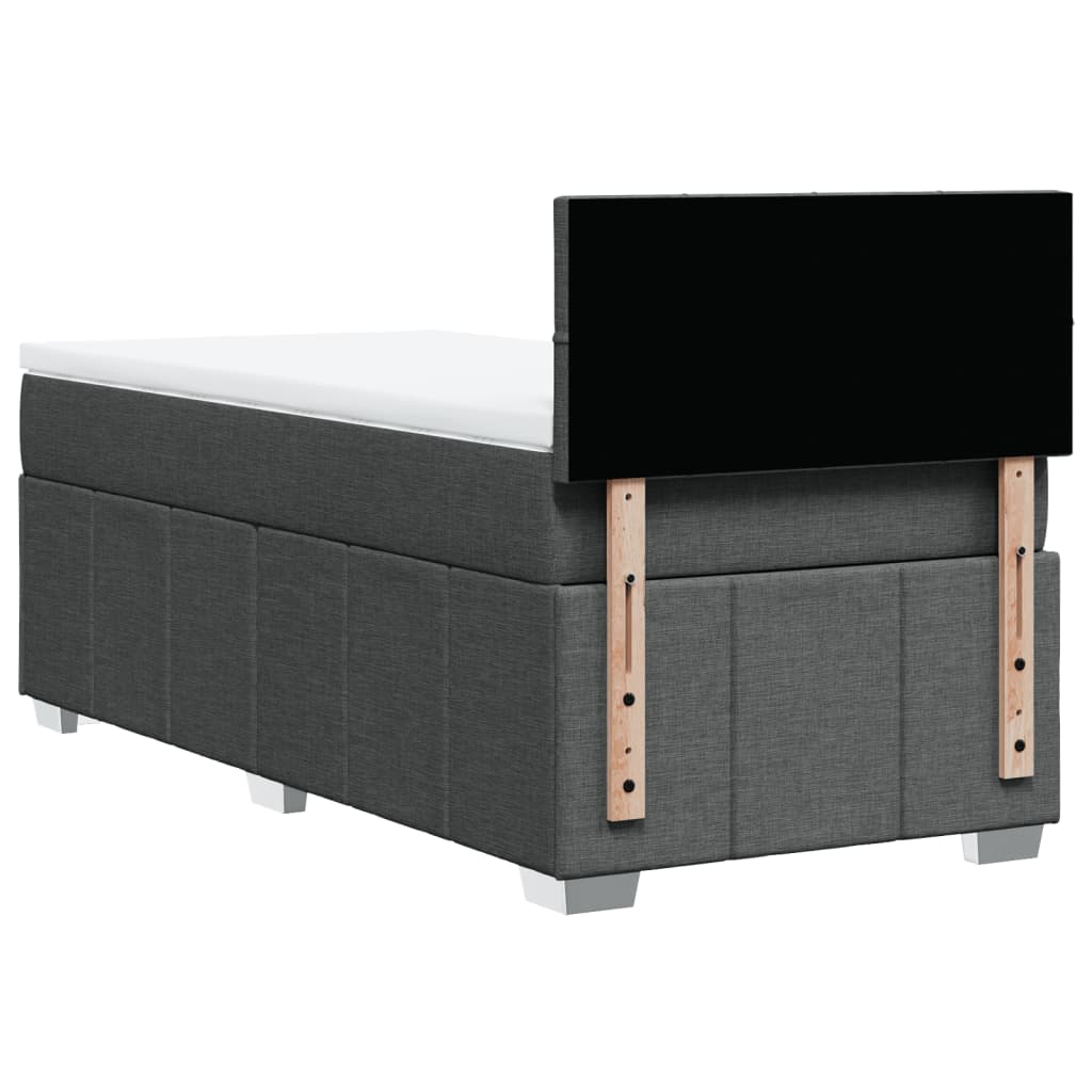 Box Spring Postel S Matrací Tmavě Šedá 80 X 200 Cm Textil
