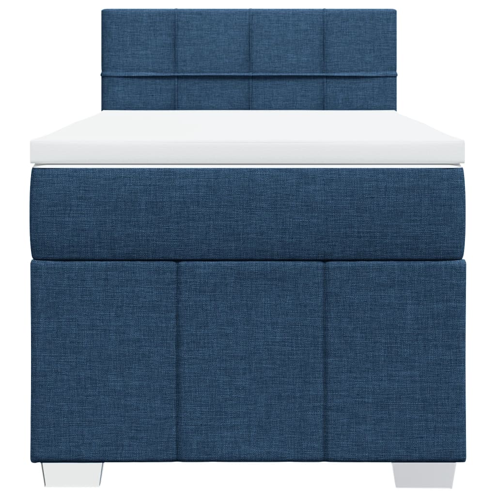 Box Spring Postel S Matrací Modrá 80X200 Cm Textil