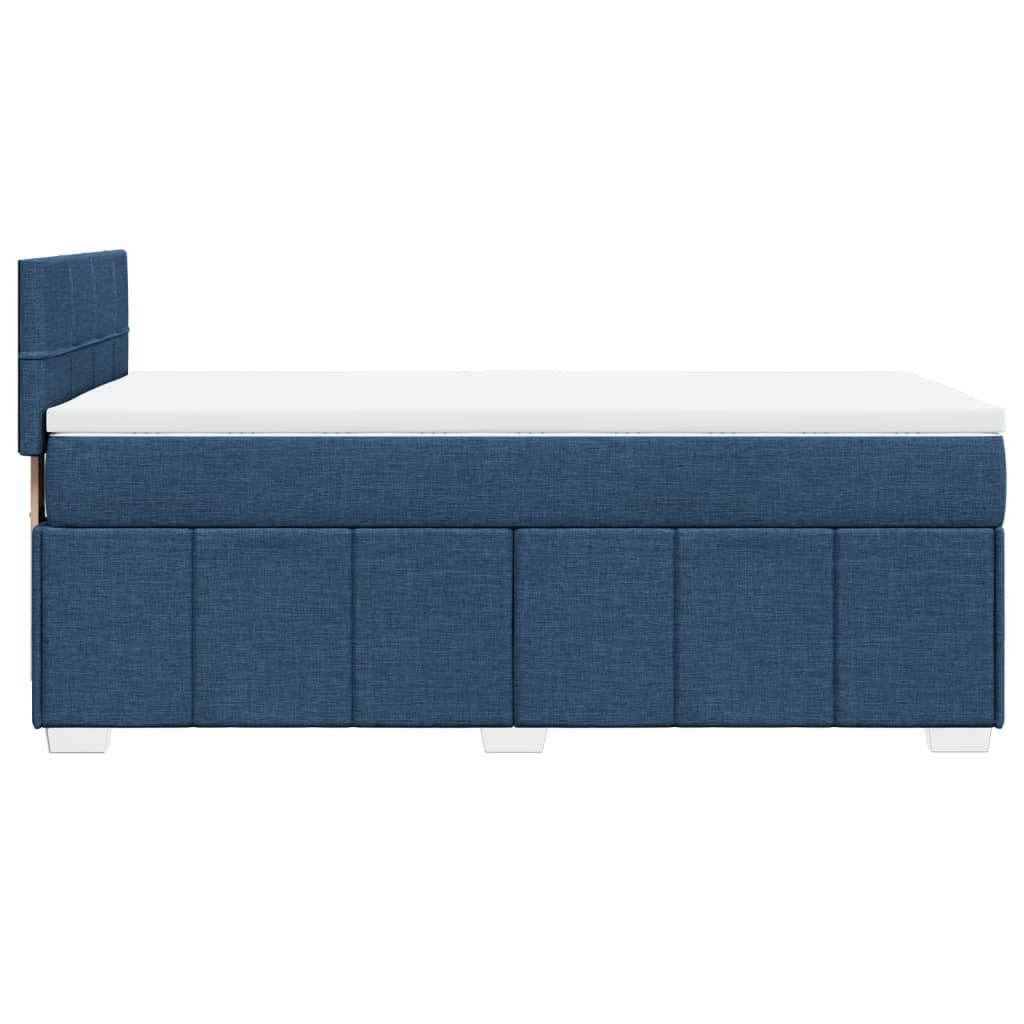 Box Spring Postel S Matrací Modrá 80X200 Cm Textil