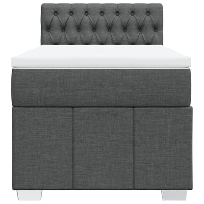Box Spring Postel S Matrací Tmavě Šedá 80 X 200 Cm Textil