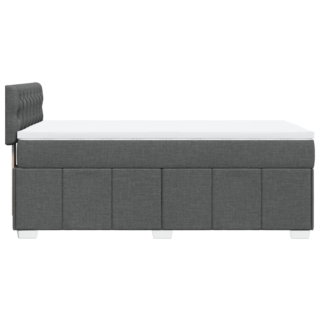 Box Spring Postel S Matrací Tmavě Šedá 80 X 200 Cm Textil