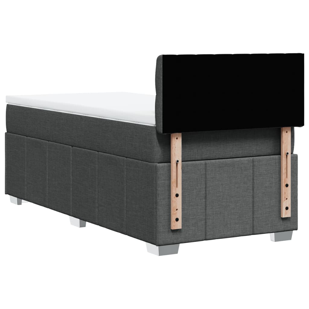 Box Spring Postel S Matrací Tmavě Šedá 80 X 200 Cm Textil