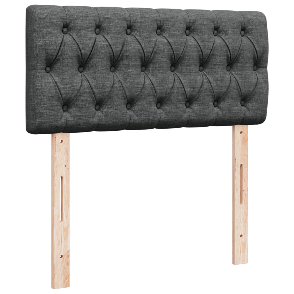 Box Spring Postel S Matrací Tmavě Šedá 80 X 200 Cm Textil