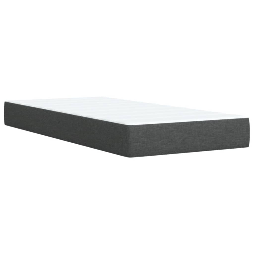 Box Spring Postel S Matrací Tmavě Šedá 80 X 200 Cm Textil