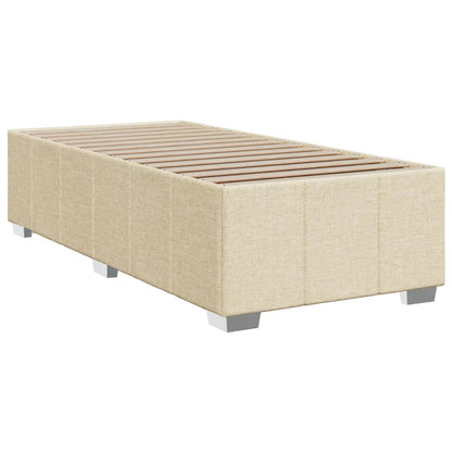 Box Spring Postel S Matrací Krémová 80 X 200 Cm Textil