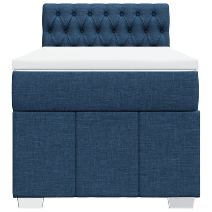 Box Spring Postel S Matrací Modrá 80X200 Cm Textil