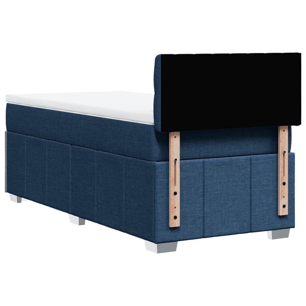 Box Spring Postel S Matrací Modrá 80X200 Cm Textil