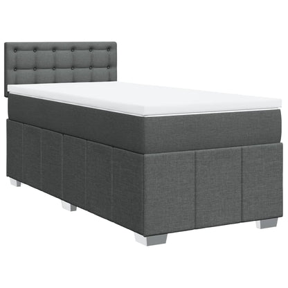 Box Spring Postel S Matrací Tmavě Šedá 80 X 200 Cm Textil