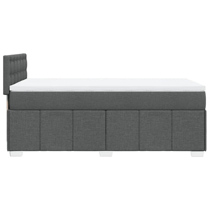 Box Spring Postel S Matrací Tmavě Šedá 80 X 200 Cm Textil