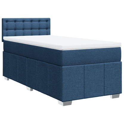 Box Spring Postel S Matrací Modrá 80X200 Cm Textil